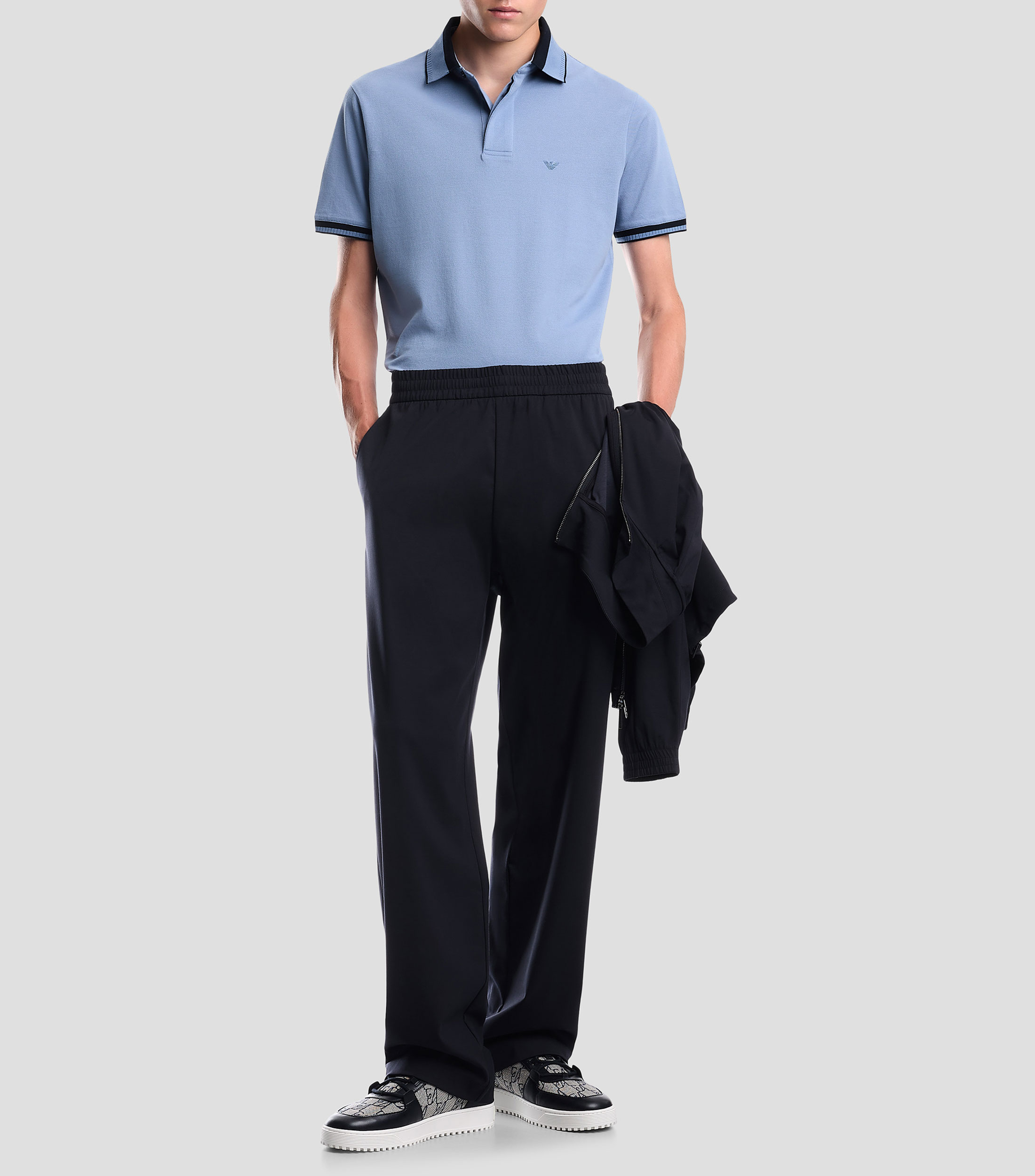 Playera tipo polo manga corta liso Hombre